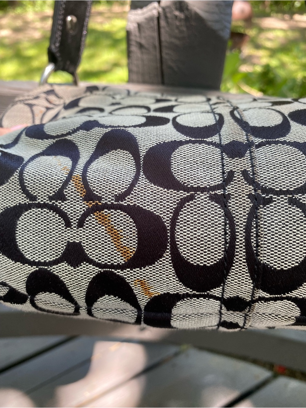 Coach Black and Gray Signature Canvas Soho Shoulder Bag with Buckle - Picture 4 of 10